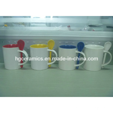 11oz Sublimation Ceramic Mug with Spoon